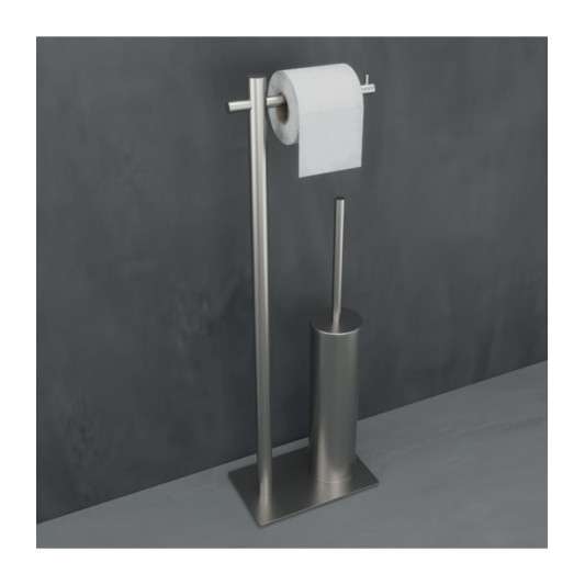 Escobillero con portarrollos cromo Practic CAP003-07