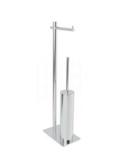 Escobillero con portarrollos cromo Practic CAP003-07