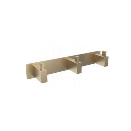 Percha triple oro cepillado Technic CAT002-02/OC