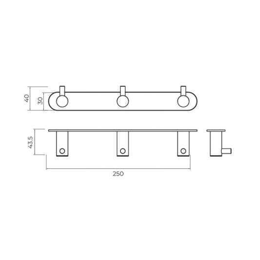 Percha triple oro rosa cepillado Essential CAE001-02/ORC 2