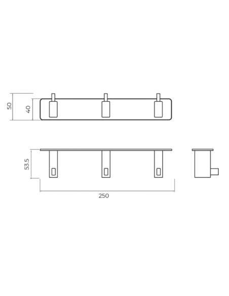 Percha triple oro rosa cepillado Technic CAT002-02/ORC