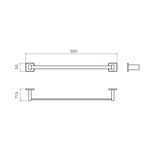 Toallero barra negro Technic 40 CAT002-03/NG 2