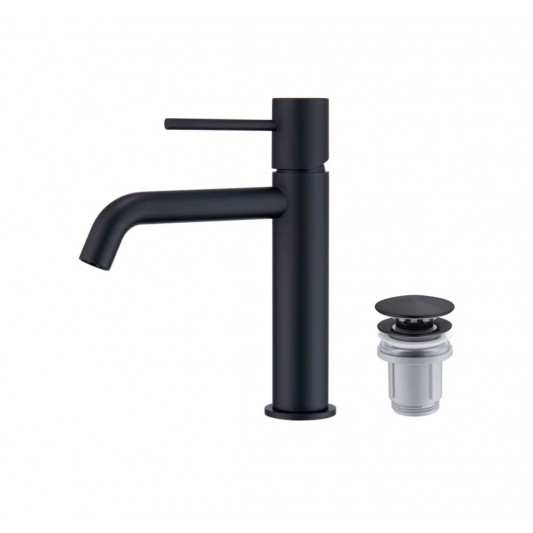 Pack Grifo de lavabo Monza + Válvula click-clack de Imex Negro