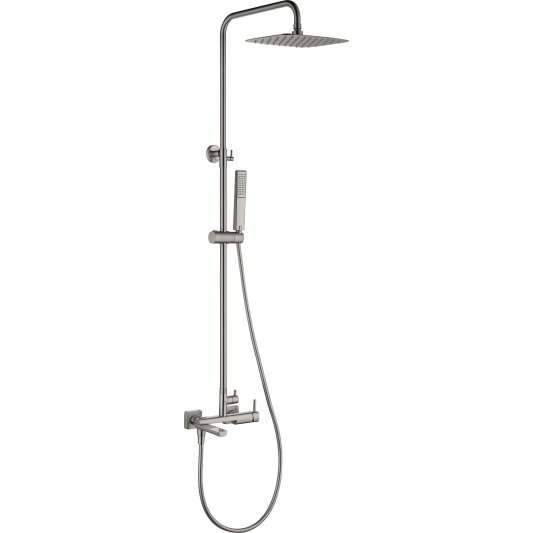 CONJUNTO BAÑERA MONOMANDO TOSCANA NÍQUEL CEPILLADO