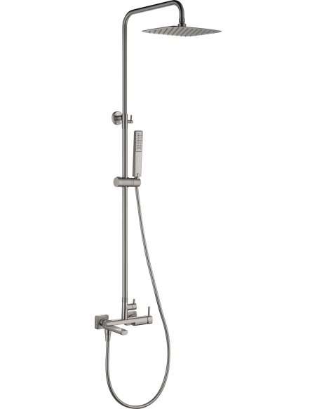 CONJUNTO BAÑERA MONOMANDO TOSCANA NÍQUEL CEPILLADO
