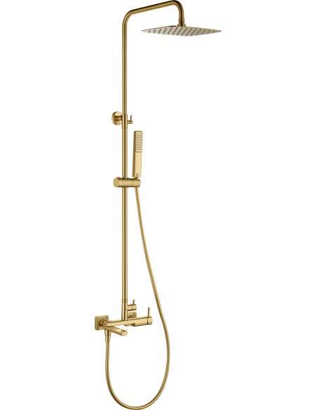 CONJUNTO BAÑERA MONOMANDO TOSCANA ORO CEPILLADO