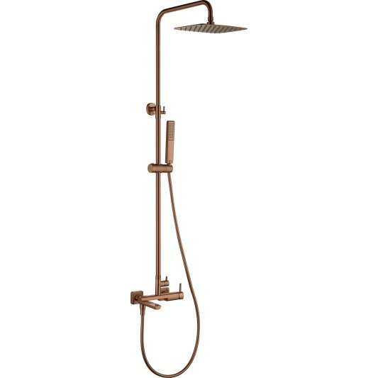 CONJUNTO BAÑERA MONOMANDO TOSCANA ORO ROSA CEPILLADO