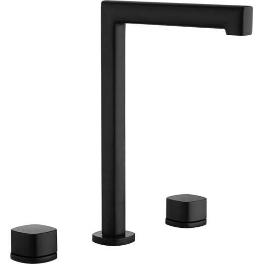 LAVABO BIMANDO SOBRENCIMERA CAÑO ALTO TOSCANA NEGRO MATE BAT064/NG