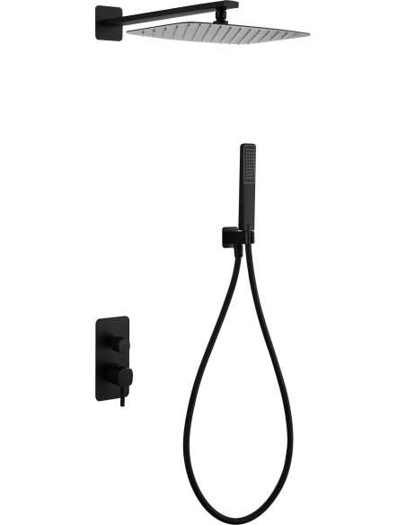 CONJUNTO DUCHA MONOMANDO EMPOTRADO TOSCANA NEGRO MATE GPT064/NG