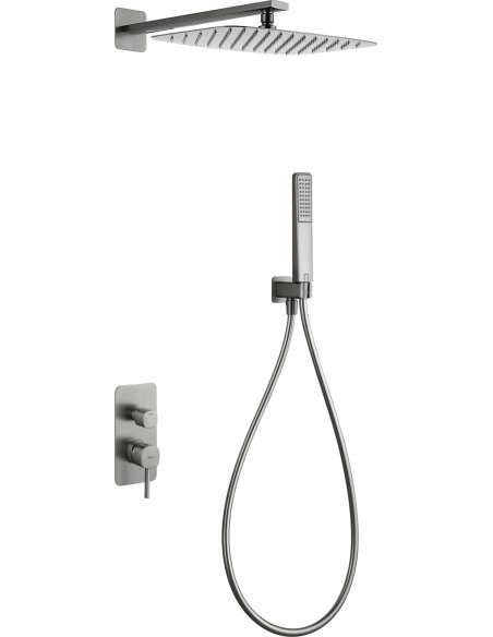 CONJUNTO DUCHA MONOMANDO EMPOTRADO TOSCANA NÍQUEL CEPILLADO GPT064/NQ