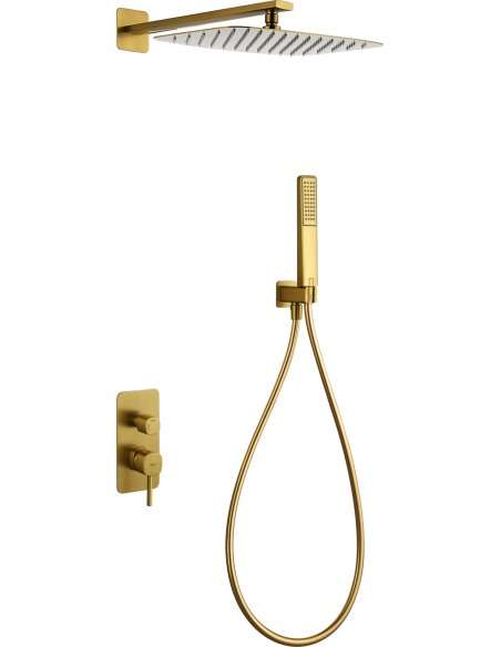 CONJUNTO DUCHA MONOMANDO EMPOTRADO TOSCANA ORO CEPILLADO GPT064/OC