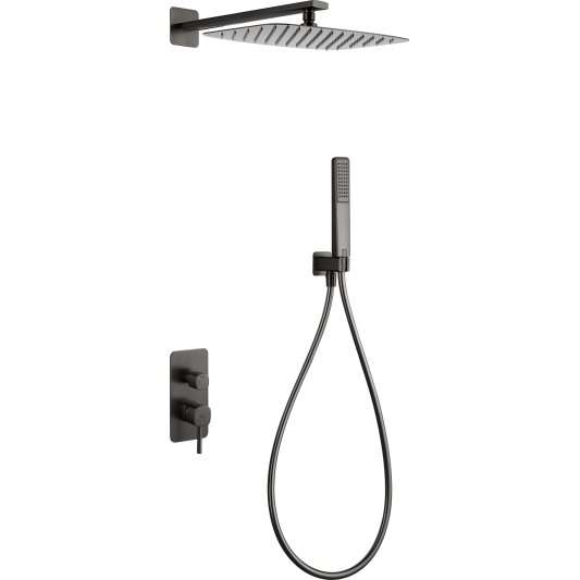 CONJUNTO DUCHA MONOMANDO EMPOTRADO TOSCANA BLACK GUN METAL GPT064/BGM