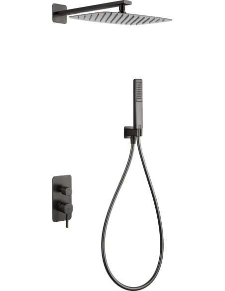 CONJUNTO DUCHA MONOMANDO EMPOTRADO TOSCANA BLACK GUN METAL GPT064/BGM