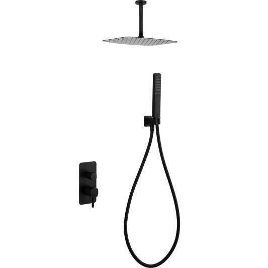 CONJUNTO DUCHA MONOMANDO EMPOTRADO AREZZO NEGRO MATE GPA068/NG