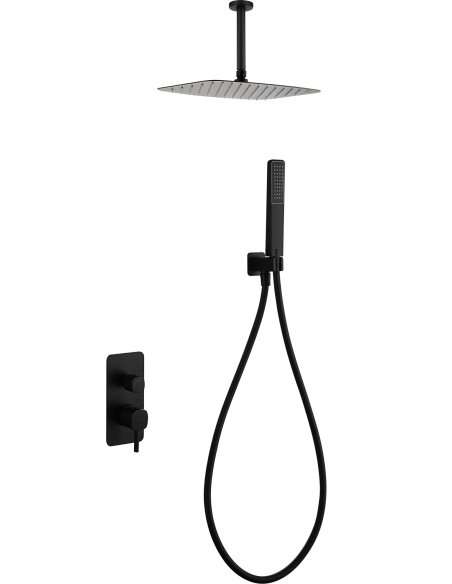 CONJUNTO DUCHA MONOMANDO EMPOTRADO AREZZO NEGRO MATE GPA068/NG