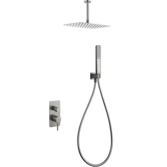 CONJUNTO DUCHA MONOMANDO EMPOTRADO AREZZO NÍQUEL CEPILLADO GPA068/NQ