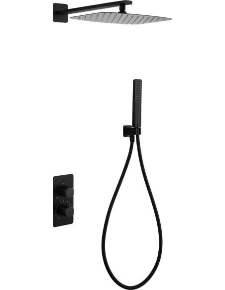 CONJUNTO DUCHA TERMOSTÁTICO EMPOTRADO TOSCANA NEGRO MATE GTT064/NG