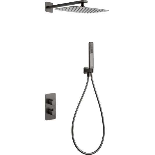 CONJUNTO DUCHA TERMOSTÁTICO EMPOTRADO TOSCANA BLACK GUN METAL GTT064/BGM