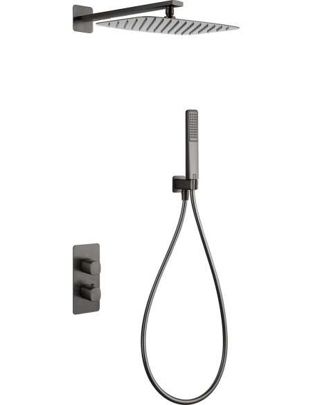 CONJUNTO DUCHA TERMOSTÁTICO EMPOTRADO TOSCANA BLACK GUN METAL GTT064/BGM