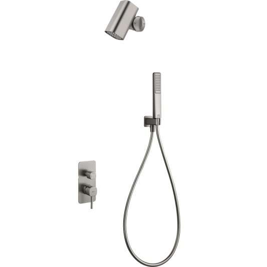 CONJUNTO DUCHA MONOMANDO EMPOTRADO TOSCANA CON ROCIADOR TUBE NÍQUEL CEPILLADO GPT064-T/NQ