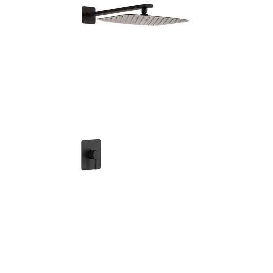 SET MONOMANDO EMPOTRADO 1 VÍA TOSCANA CON ROCIADOR NEGRO MATE SRT064/NG