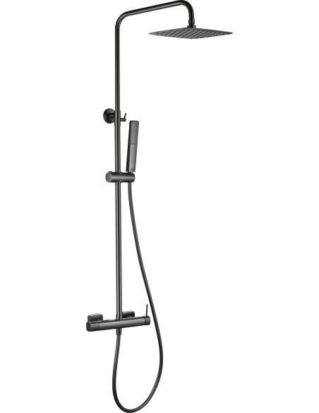 CONJUNTO DUCHA MONOMANDO FIRENZE BLACK GUN METAL BDF065/BGM