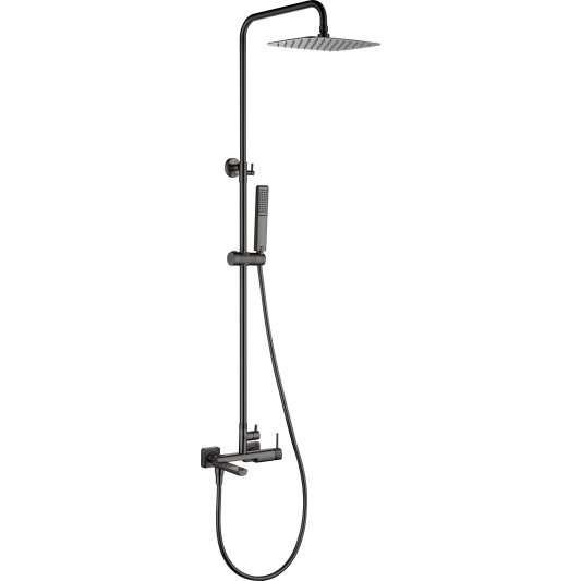 CONJUNTO BAÑERA MONOMANDO FIRENZE BLACK GUN METAL BBDF065-B/BGM