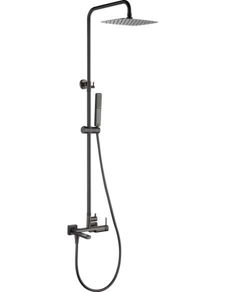 CONJUNTO BAÑERA MONOMANDO FIRENZE BLACK GUN METAL BBDF065-B/BGM