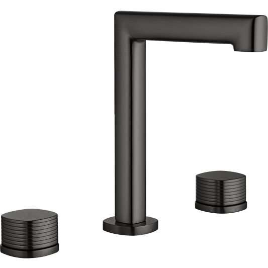 LAVABO BIMANDO SOBRENCIMERA CAÑO BAJO FIRENZE BLACK GUN METAL BBF065/BGM