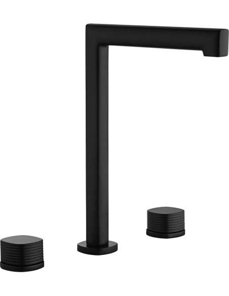 LAVABO BIMANDO SOBRENCIMERA CAÑO ALTO FIRENZE NEGRO MATE BAF065/NG