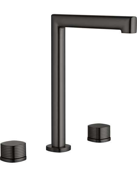LAVABO BIMANDO SOBRENCIMERA CAÑO ALTO FIRENZE BLACK GUN METAL BAF065/BGM