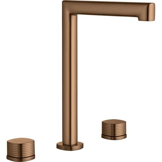 LAVABO BIMANDO SOBRENCIMERA CAÑO ALTO FIRENZE ORO ROSA CEPILLADO BAF065/ORC