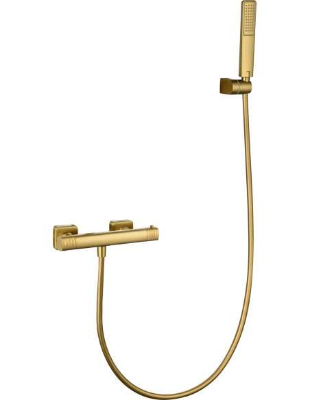 KIT DUCHA TERMOSTÁTICO FIRENZE ORO CEPILLADO BTF065-5OC