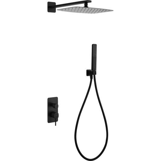 CONJUNTO DUCHA MONOMANDO EMPOTRADO FIRENZE NEGRO MATE GPF065/NG