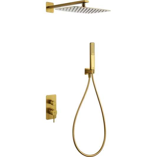 CONJUNTO DUCHA MONOMANDO EMPOTRADO FIRENZE ORO CEPILLADO GPF065/OC