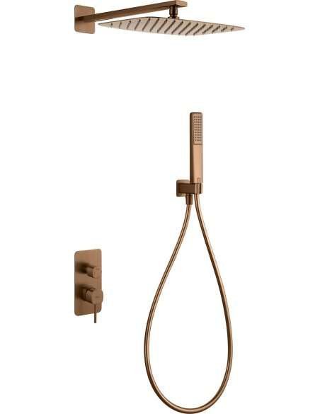 CONJUNTO DUCHA MONOMANDO EMPOTRADO FIRENZE ORO ROSA CEPILLADO GPF065/ORC