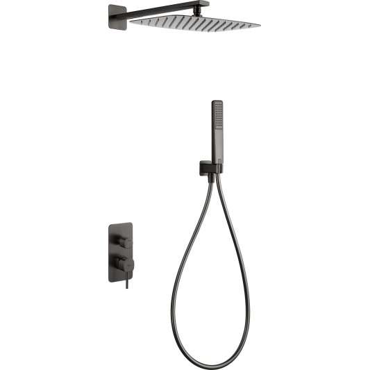 CONJUNTO DUCHA MONOMANDO EMPOTRADO FIRENZE BLACK GUN METAL GPF065/BGM