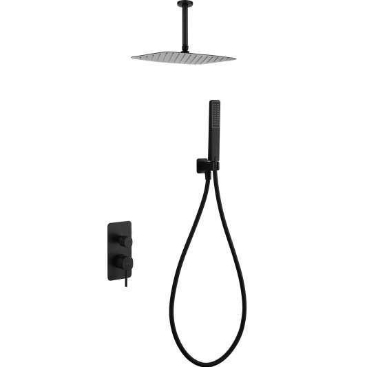 CONJUNTO DUCHA MONOMANDO EMPOTRADO SASSARI NEGRO MATE GPS069/NG