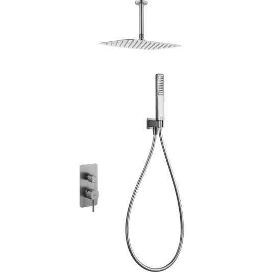 CONJUNTO DUCHA MONOMANDO EMPOTRADO SASSARI NÍQUEL CEPILLADO GPS069/NQ