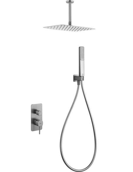 CONJUNTO DUCHA MONOMANDO EMPOTRADO SASSARI NÍQUEL CEPILLADO GPS069/NQ