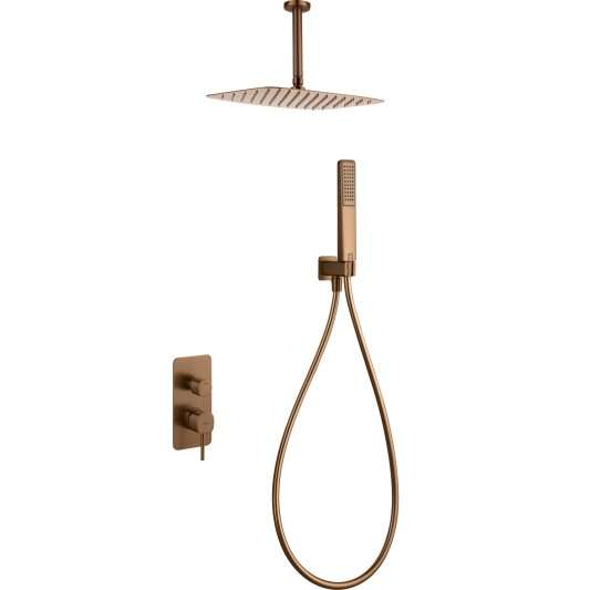 CONJUNTO DUCHA MONOMANDO EMPOTRADO SASSARI ORO ROSA CEPILLADO GPS069/ORC