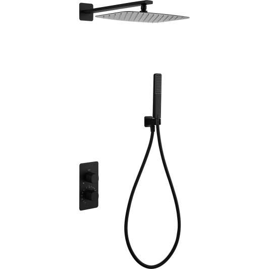 CONJUNTO DUCHA TERMOSTÁTICO EMPOTRADO FIRENZE NEGRO MATE GTF065/NG