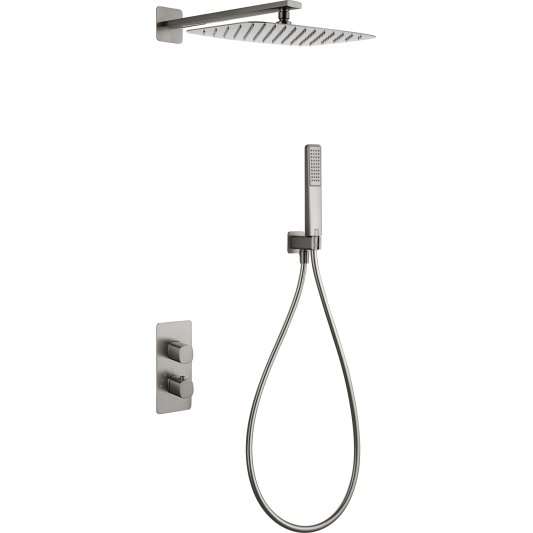 CONJUNTO DUCHA TERMOSTÁTICO EMPOTRADO FIRENZE NÍQUEL CEPILLADO GTF065/NQ