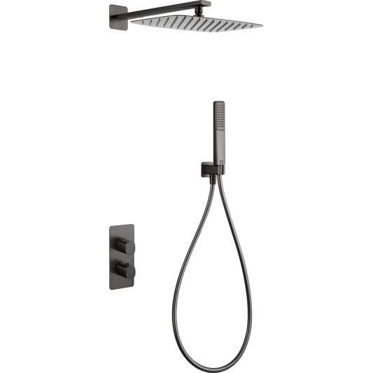 CONJUNTO DUCHA TERMOSTÁTICO EMPOTRADO FIRENZE BLACK GUN METAL GTF065/BGM
