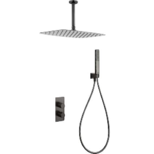 CONJUNTO DUCHA TERMOSTÁTICO EMPOTRADO SASSARI BLACK GUN METAL GTS069/BGM
