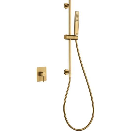 SET MONOMANDO EMPOTRADO 1 VÍA FIRENZE CON MANGO ORO CEPILLADO SMF065/OC