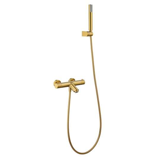 KIT BAÑO/DUCHA TERMOSTÁTICO BLESS ORO CEPILLADO BTB063-4OC