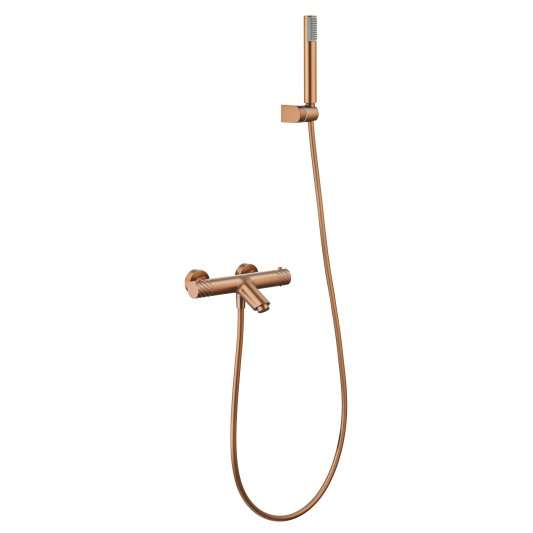 KIT BAÑO/DUCHA TERMOSTÁTICO BLESS ORO ROSA CEPILLADO BTB063-4ORC