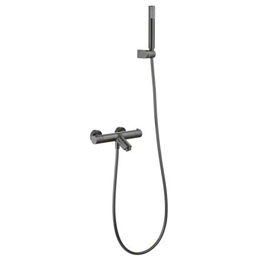 KIT BAÑO/DUCHA TERMOSTÁTICO BLESS BLACK GUN METAL BTB063-4BGM