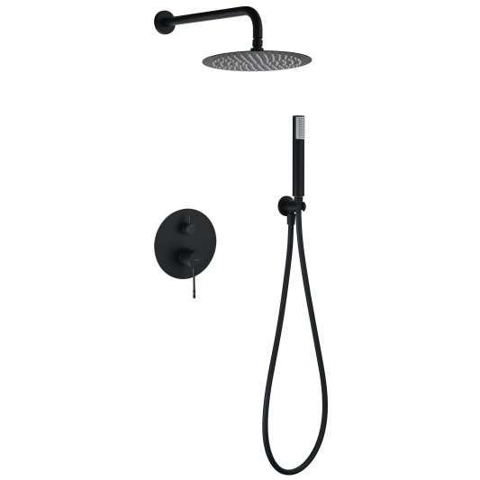 CONJUNTO DUCHA MONOMANDO EMPOTRADO BLESS NEGRO MATE GPB063/NG